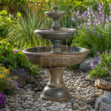 Mantova Concrete 3 Tier - Outdoor Courtyard Fountain - 1094 - Majestic Fountains