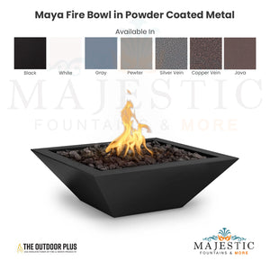 Maya Fire Bowl in Powder Coated Metal Size - Majestic Fountains