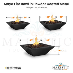 Maya Fire Bowl in Powder Coated Metal Size Size - Majestic Fountains