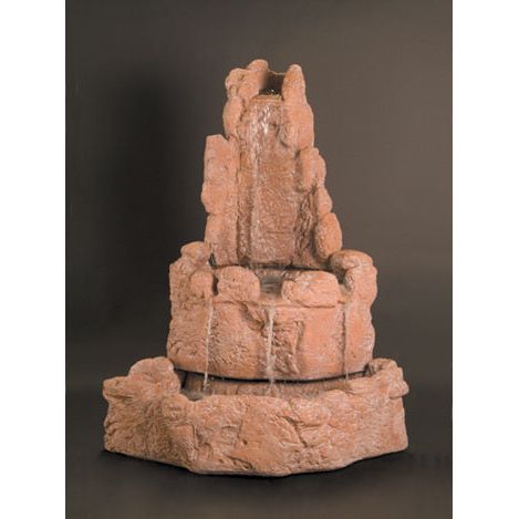 Medium Corner Rock Fountain in Cast Stone - Fiore Stone 2041-FM - Majestic Fountains and More