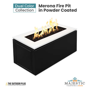 Merona Fire Pit in Dual Colored Powder Coated Metal by The Outdoor Plus + Free Cover