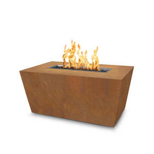 TOP Fires Mesa Rectangle Fire Pit in Corten Steel by The Outdoor Plus - Majestic Fountains