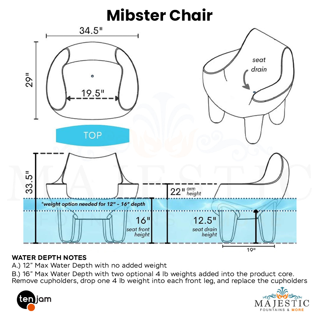 Mibster Chair - Majestic  Fountains