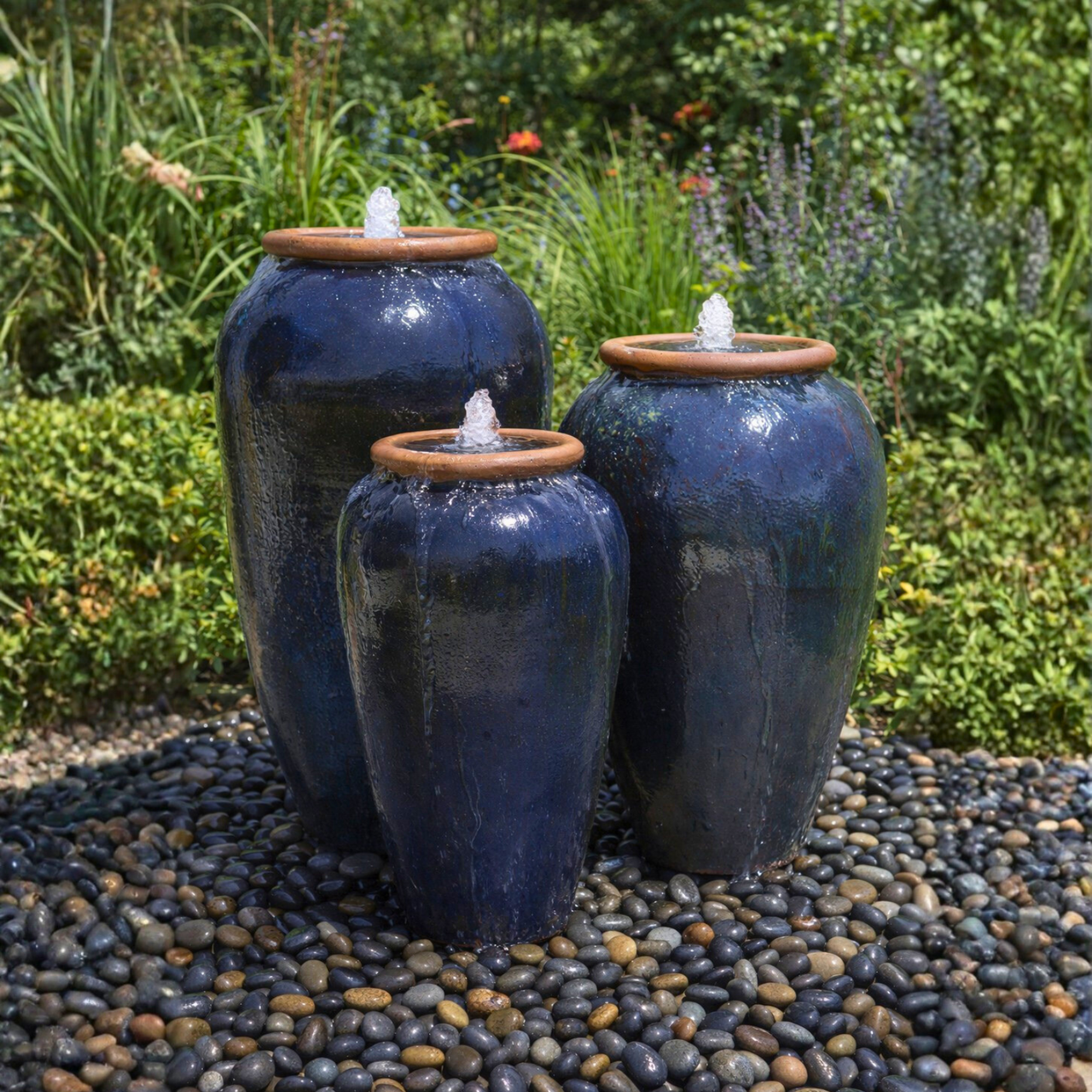 Midnight Tuscany Triple Vase Fountain Kit Small - FNT50517