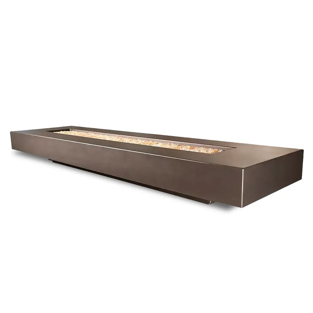 Midway Slim Rectangle Fire Table in GFRC Concrete - Majestic Fountains and More