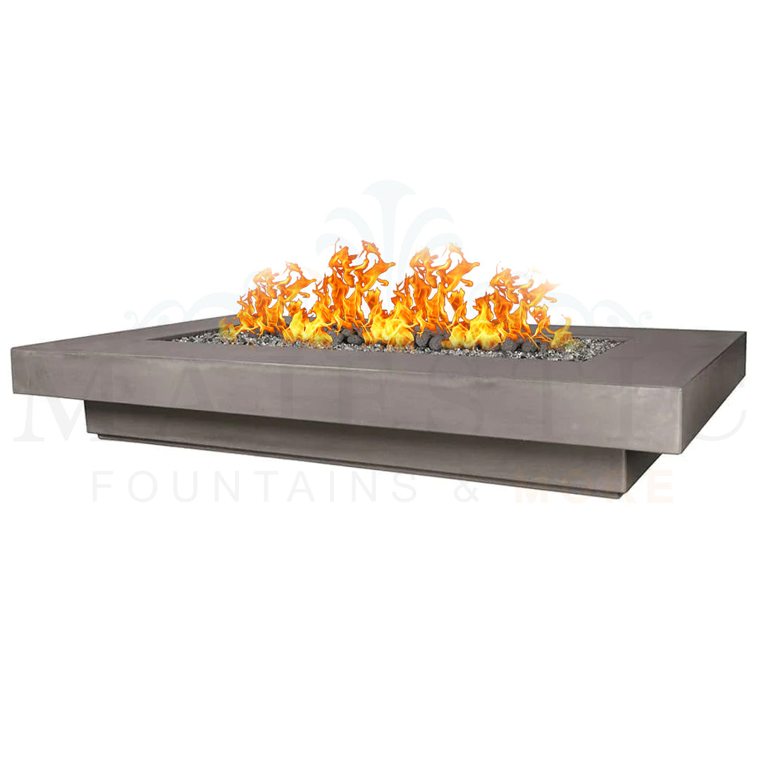 Midway Rectangle Low Fire Table in GFRC Concrete by Archpot - Majestic Fountains