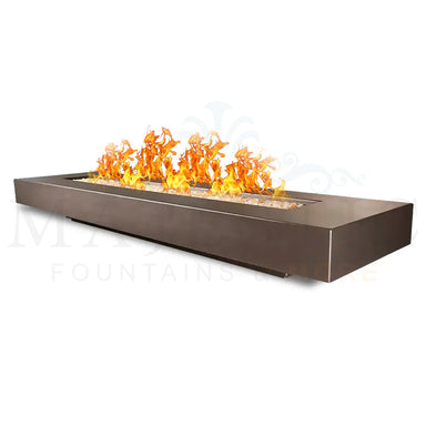 Midway Slim Rectangle Fire Table in GFRC Concrete by Archpot - Majestic Fountains