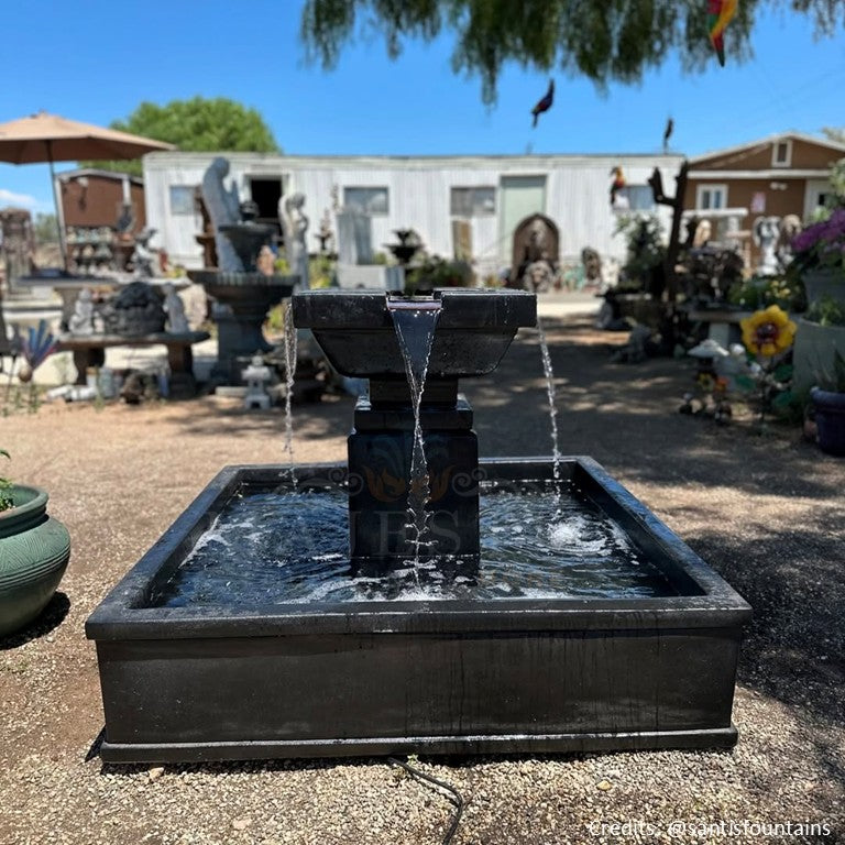 Miramar 4 way spill fountain with Square basin -1817- Majestic Fountains and More