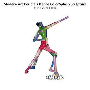 Modern Art Couple's Dance ColorSplash Sculpture - Majestic Fountains & More