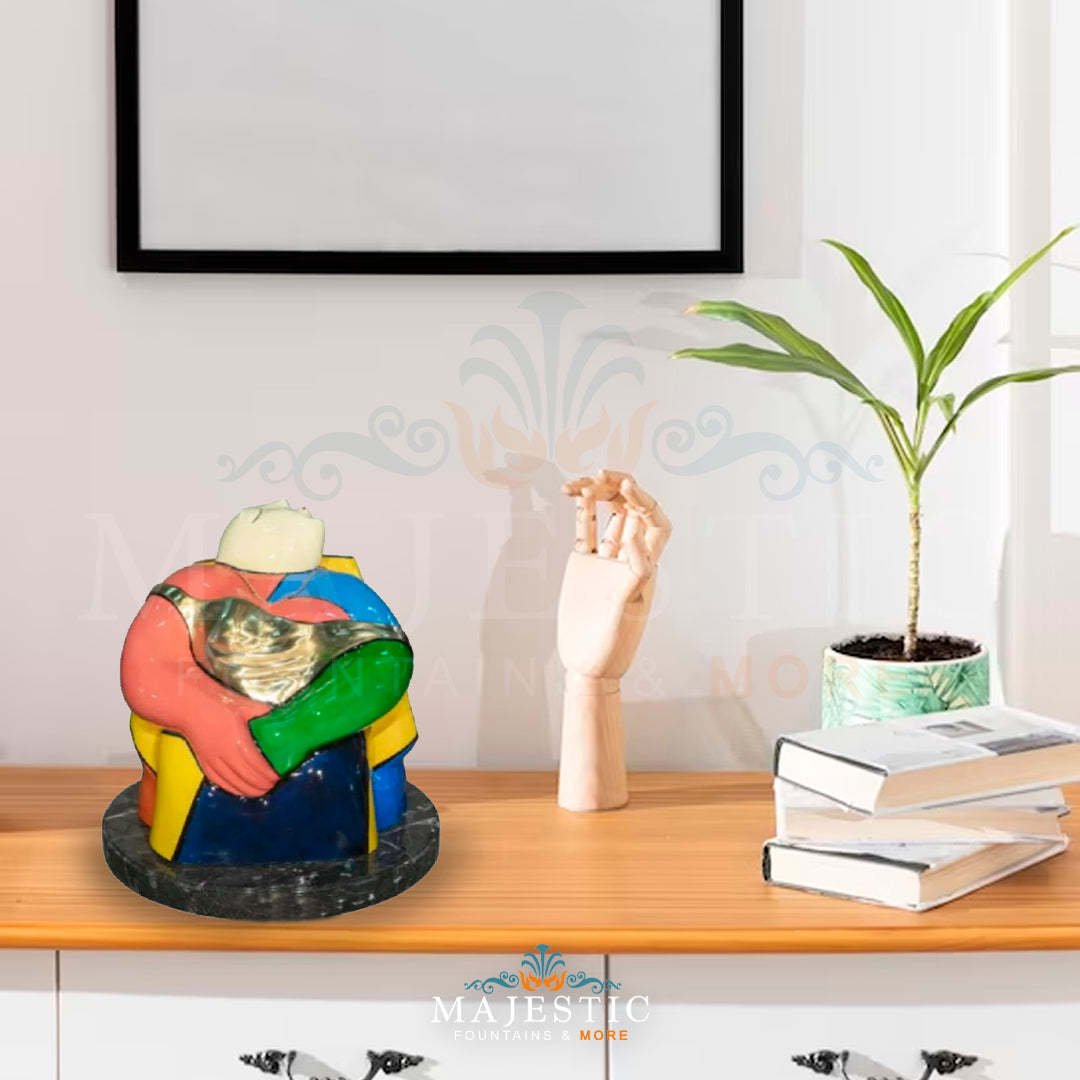 Modern Art Lady on Chair ColorSplash Table-top Sculpture with Marble Base - Majestic Fountains & More