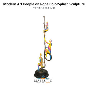 Modern Art People on Rope ColorSplash Sculpture - Majestic Fountains & More
