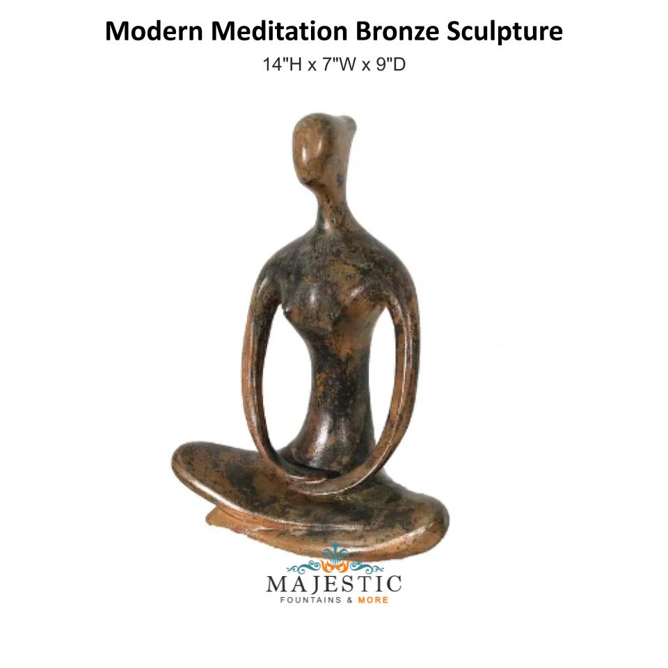 Modern Meditation Bronze Sculpture - Majestic Fountains & More