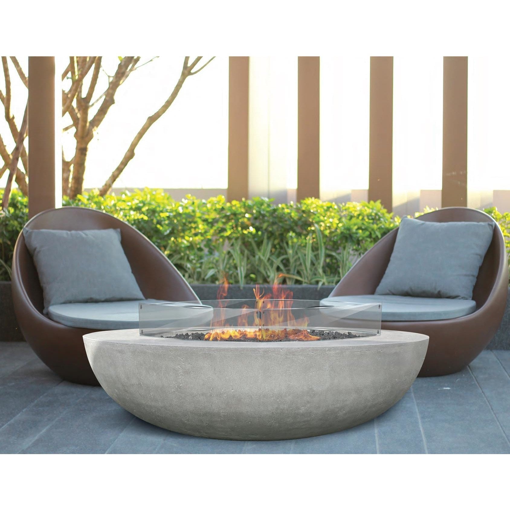 DRAFT Prism Hardscapes - Moderno 70 Fire Bowl in GFRC Concrete - Match Lit - Majestic Fountains