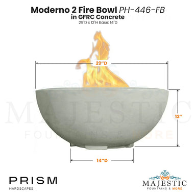 Moderno 2 Fire Bowl PH-446-FB in GFRC Size - Majestic Fountains
