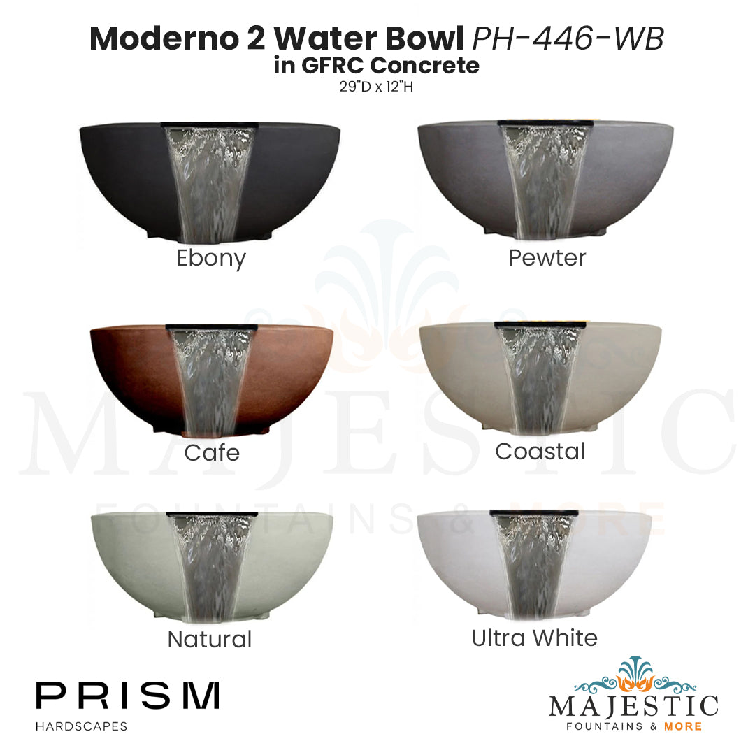Moderno 2 Water Bowl PH-446-WB in GFRC - Majestic Fountains