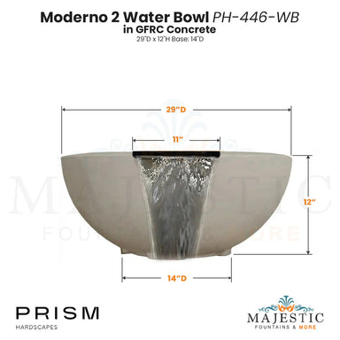 Moderno 2 Water Bowl PH-446-WB in GFRC Size  - Majestic Fountains