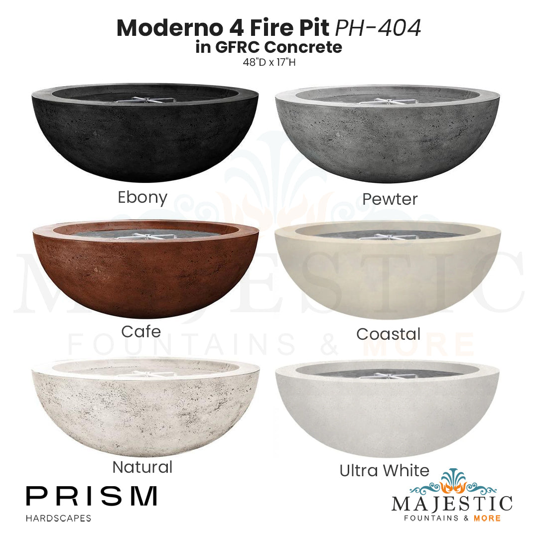 Moderno 4 Fire Pit PH-404 in GFRC Concrete by Prism Hardscapes - Majestic Fountains and More
