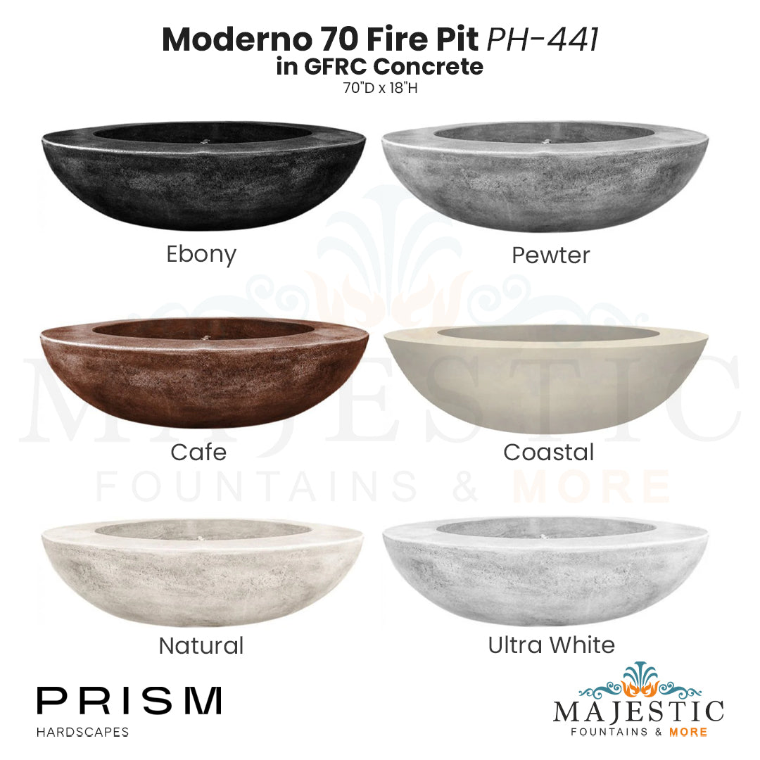 Moderno 70 Fire Pit Table PH-441 in GFRC Concrete by Prism Hardscapes  - Majestic Fountains and More