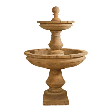 Montefalco Concrete 2 Tier - Large 5ft Tall - Outdoor Courtyard Fountain - 1607 - Majestic Fountains