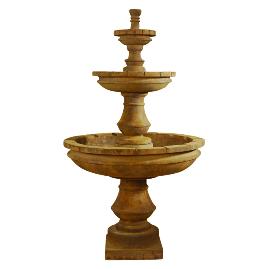 Montefalco Concrete 3 Tier Outdoor Courtyard Fountain - 1604  - Majestic Fountains