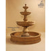 Montefalco Concrete 3 Tier Outdoor Courtyard Fountain with Basin - 1603 - Majestic Fountains