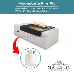 Moonstone Fire Pit in Dual Colored Powder Coated Metal - Majestic Fountains
