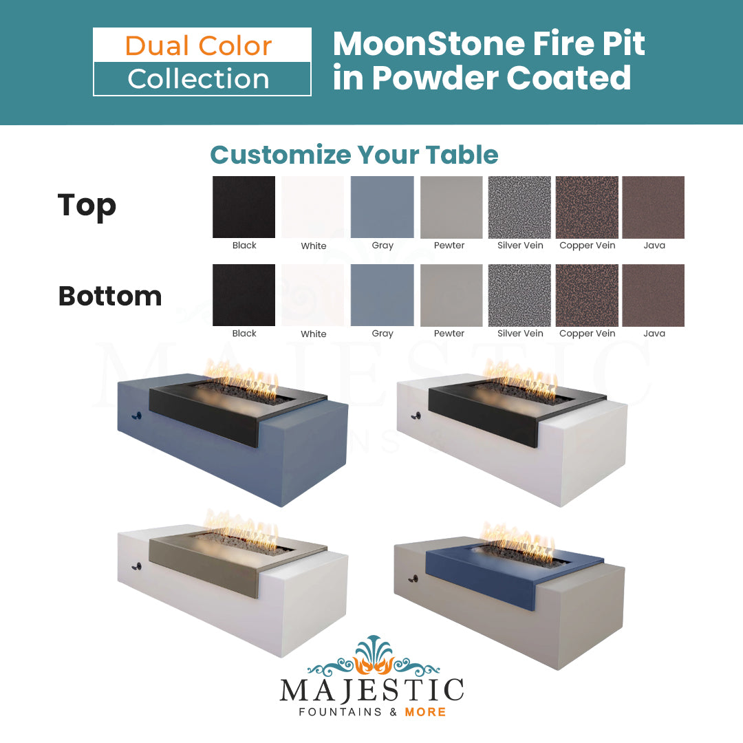 The Outdoor Plus Moonstone Fire Pit in Powder Coated Steel - Majestic Fountains and More.
