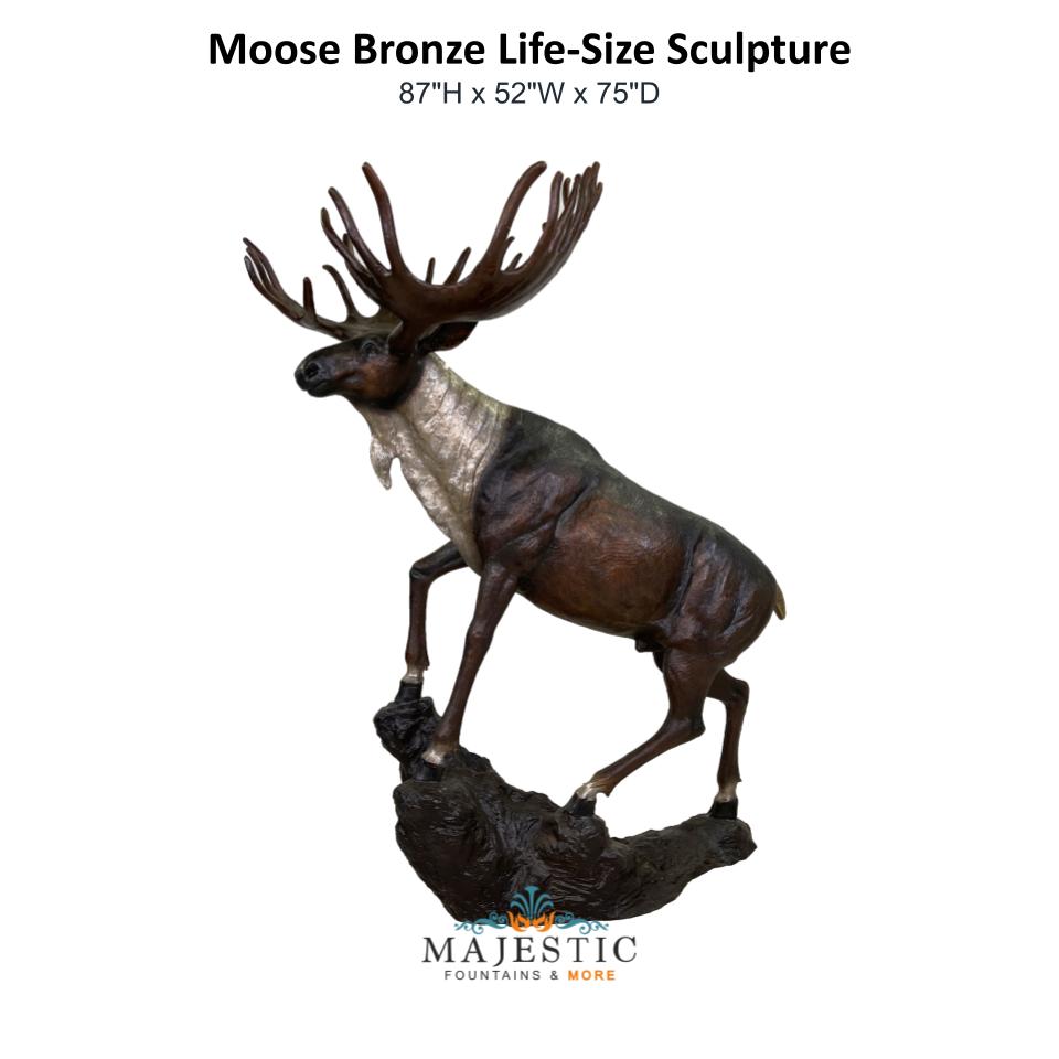 Moose Bronze Life-Size Sculpture