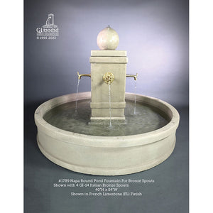 Napa Fountain with Round Basin Kit - with Bronze Spouts - 1789 - Majestic Fountains and More