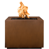 TOP Fires Forma Square Fire Pit in Corton Steel by The Outdoor Plus - Majestic Fountains