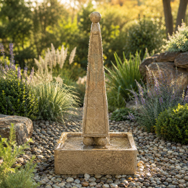 Obelisk Outdoor Fountain - 1444 & 1445 - Majestic Fountains