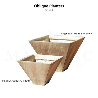 Oblique Planter - Majestic Fountains and More
