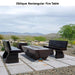 Oblique Rectangular Fire Table in GFRC - Majestic Fountains and More