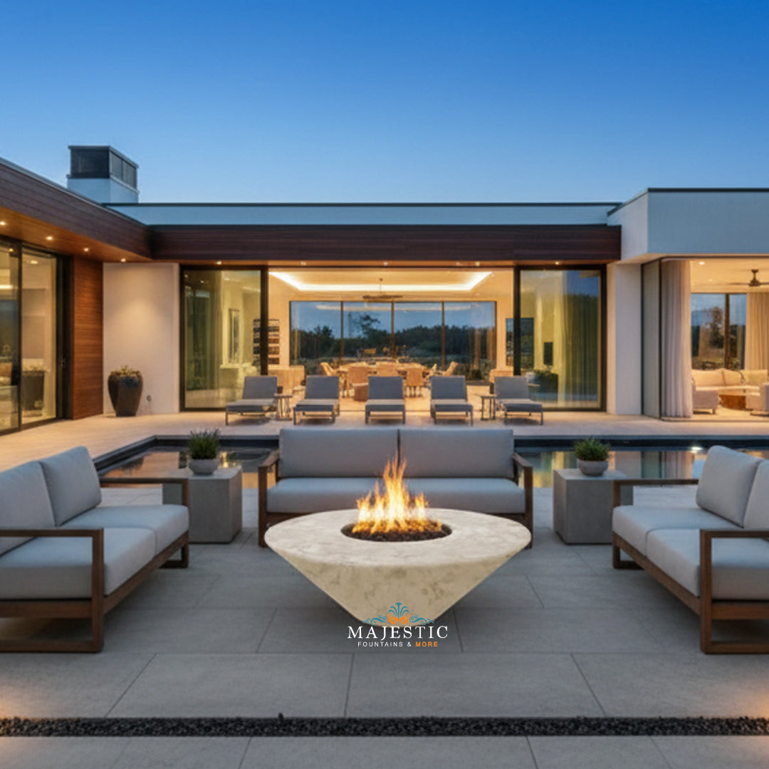 Oblique Round Fire Table in GFRC