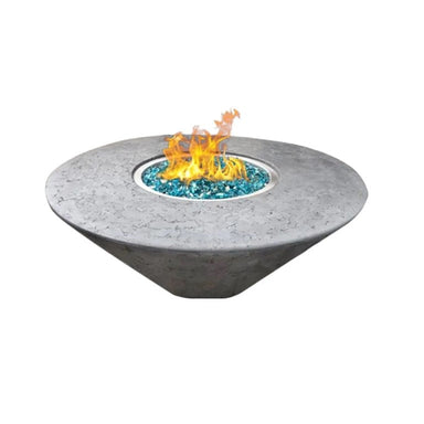 Oblique Round Fire Table in GFRC - Majestic Fountains and More