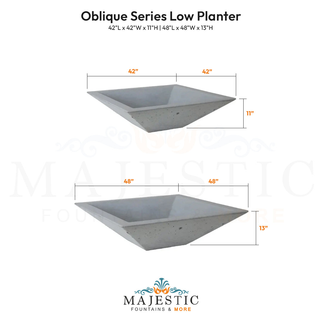 Oblique Series Low Planter - Majestic Fountains