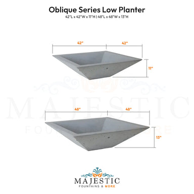 Oblique Series Low Planter - Majestic Fountains