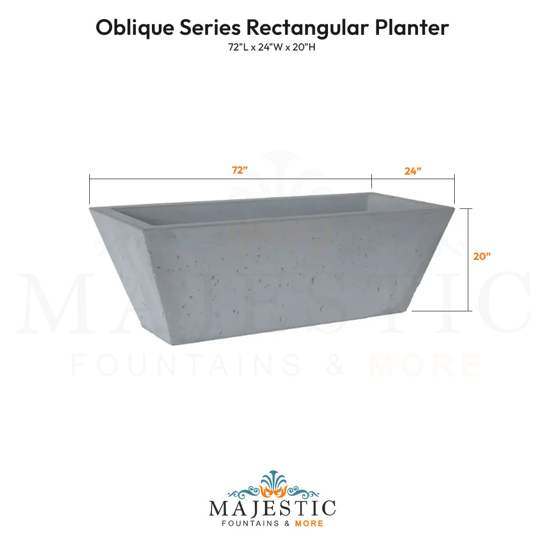 Oblique Series Rectangular Planter - Majestic Fountains