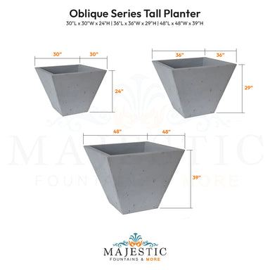 Oblique Series Tall Planter - Majestic Fountains