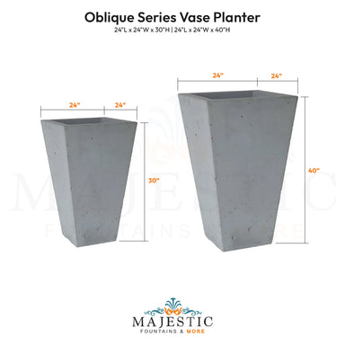 Oblique Series Vase Planter - Majestic Fountains