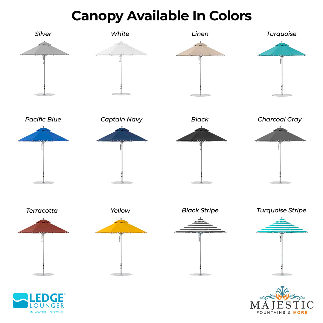 Ledge Lounger Octagon Pulley Premier Umbrella Swatch - Majestic Fountains