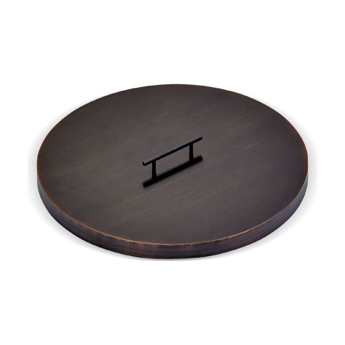 Oil rubbed bronze Stainless Steel Round Lid for Round Drop-In Fire Pit Pan - Majestic fountains