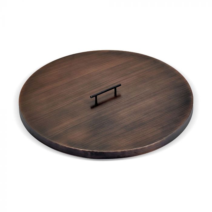 Oil rubbed bronze Stainless Steel Round Lid for Round Drop-In Fire Pit Pan - Majestic fountains
