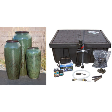 Oil Jar Triple Vase - Complete Fountain Kit - Majestic Fountains