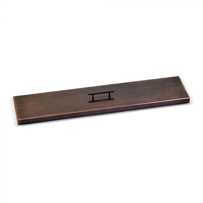 Oil rubbed bronze Stainless Steel linear Lid for linear Drop-In Fire Pit Pan - Majestic fountains