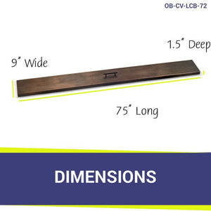 Oil rubbed bronze Stainless Steel linear Lid for linear Drop-In Fire Pit Pan - Majestic fountains
