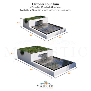 Ortona Fountain in Powder Coated Aluminum Size - Majestic Fountains