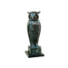 Owl On Square Base Bronze Table Top Sculpture - Majestic Fountains