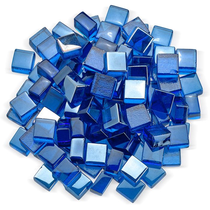 Pacific Blue Luster Fire Glass - Majestic fountains and More.