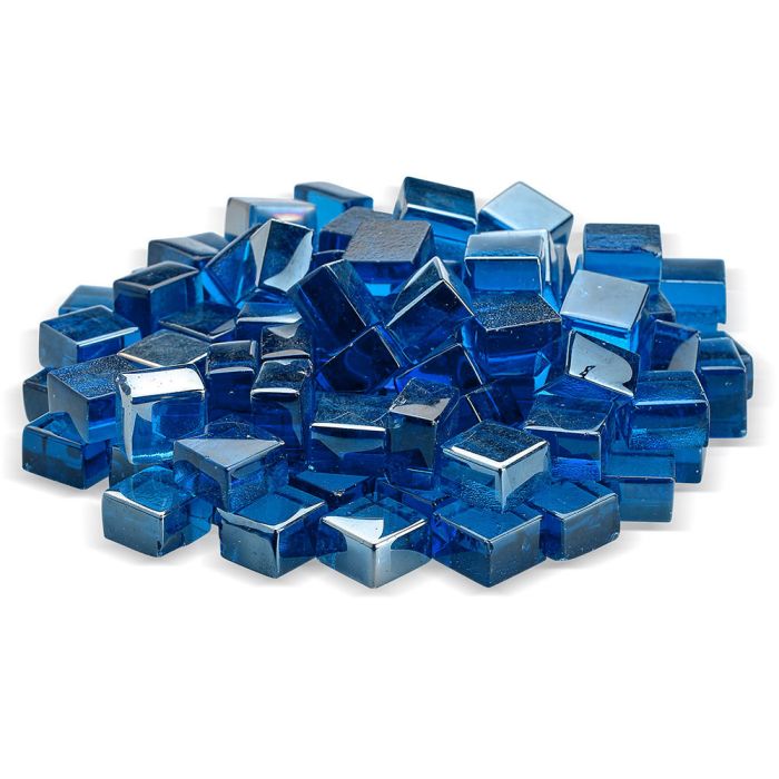 Pacific Blue Luster Fire Glass - Majestic fountains and More.